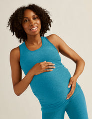 blue racerback maternity spacedye tank top.