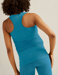 blue racerback maternity spacedye tank top.