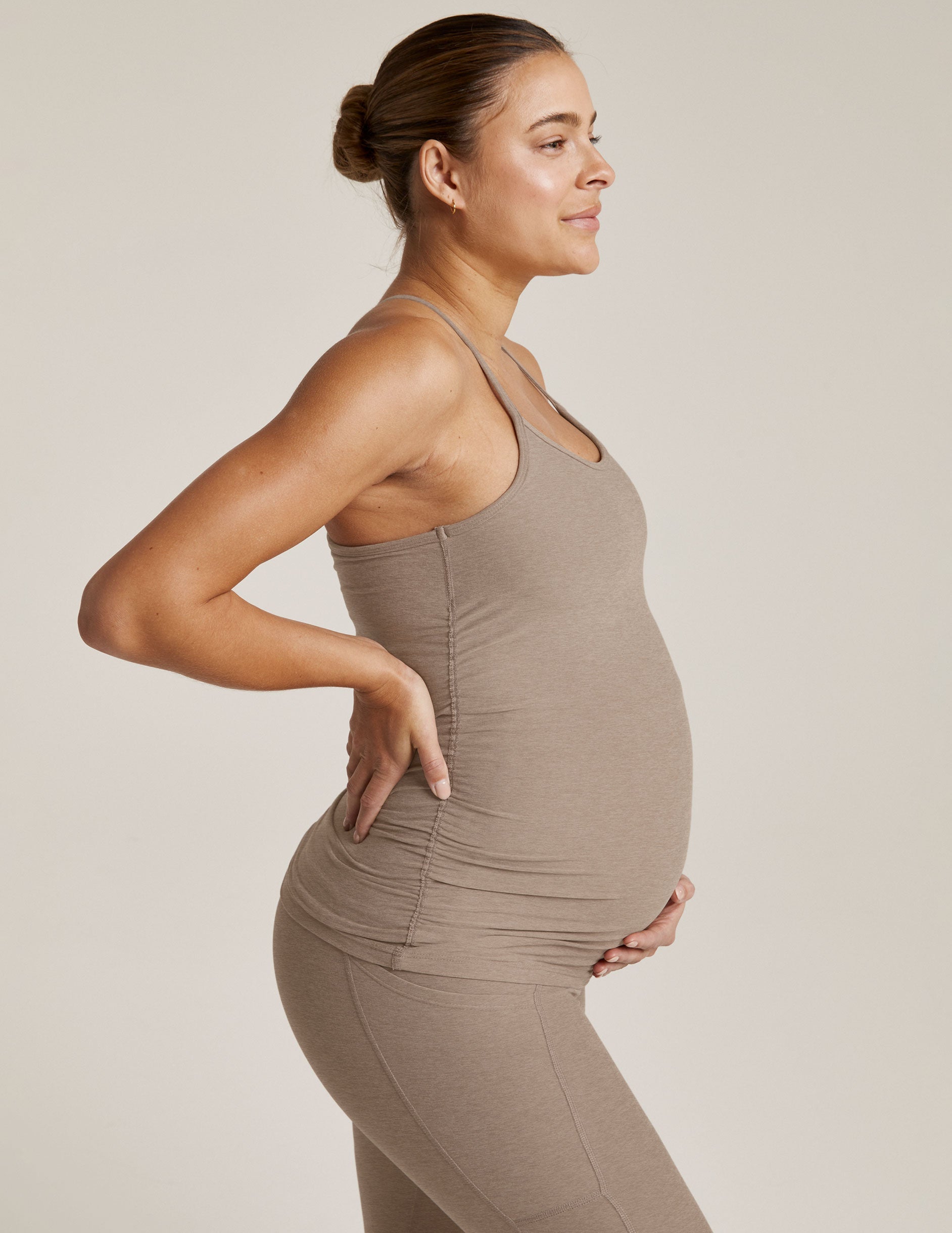 brown maternity tank top