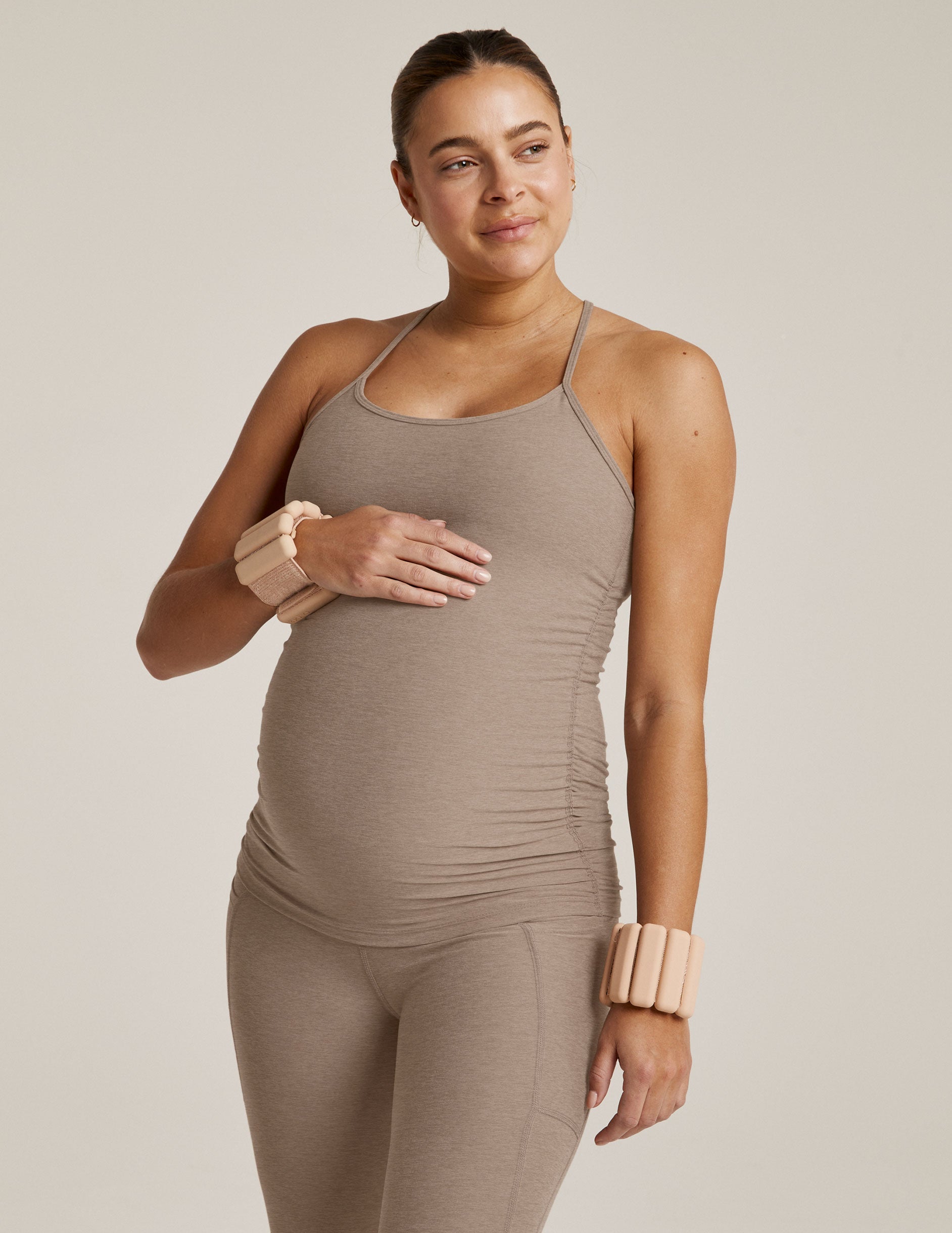 brown maternity tank top