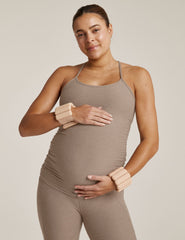 brown maternity tank top