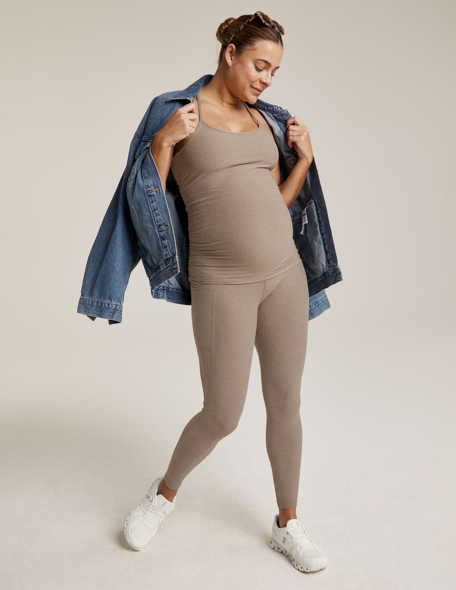 brown maternity tank top