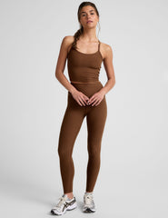 brown slim racerback cropped tank top.