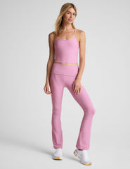 pink slim strapped racerback cropped tank.