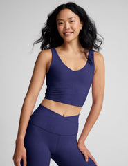 blue cropped tank