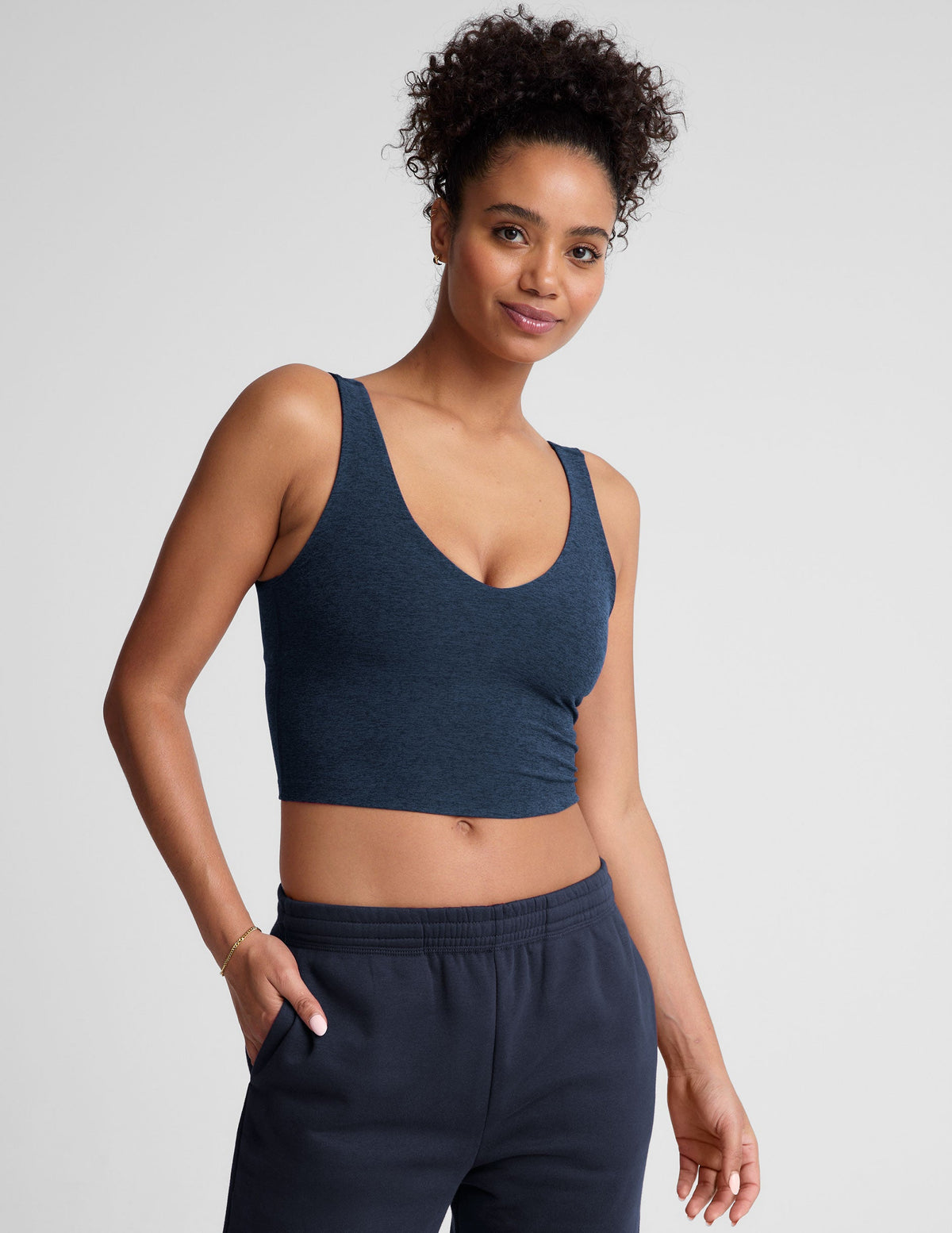 blue cropped tank