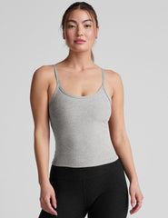 gray waist length tank top