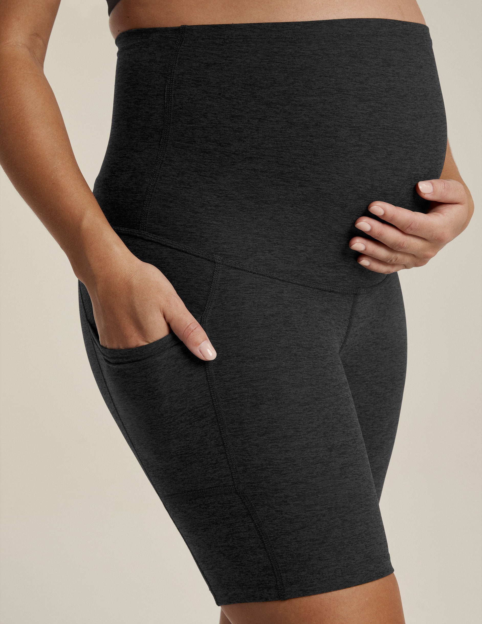 black maternity biker short