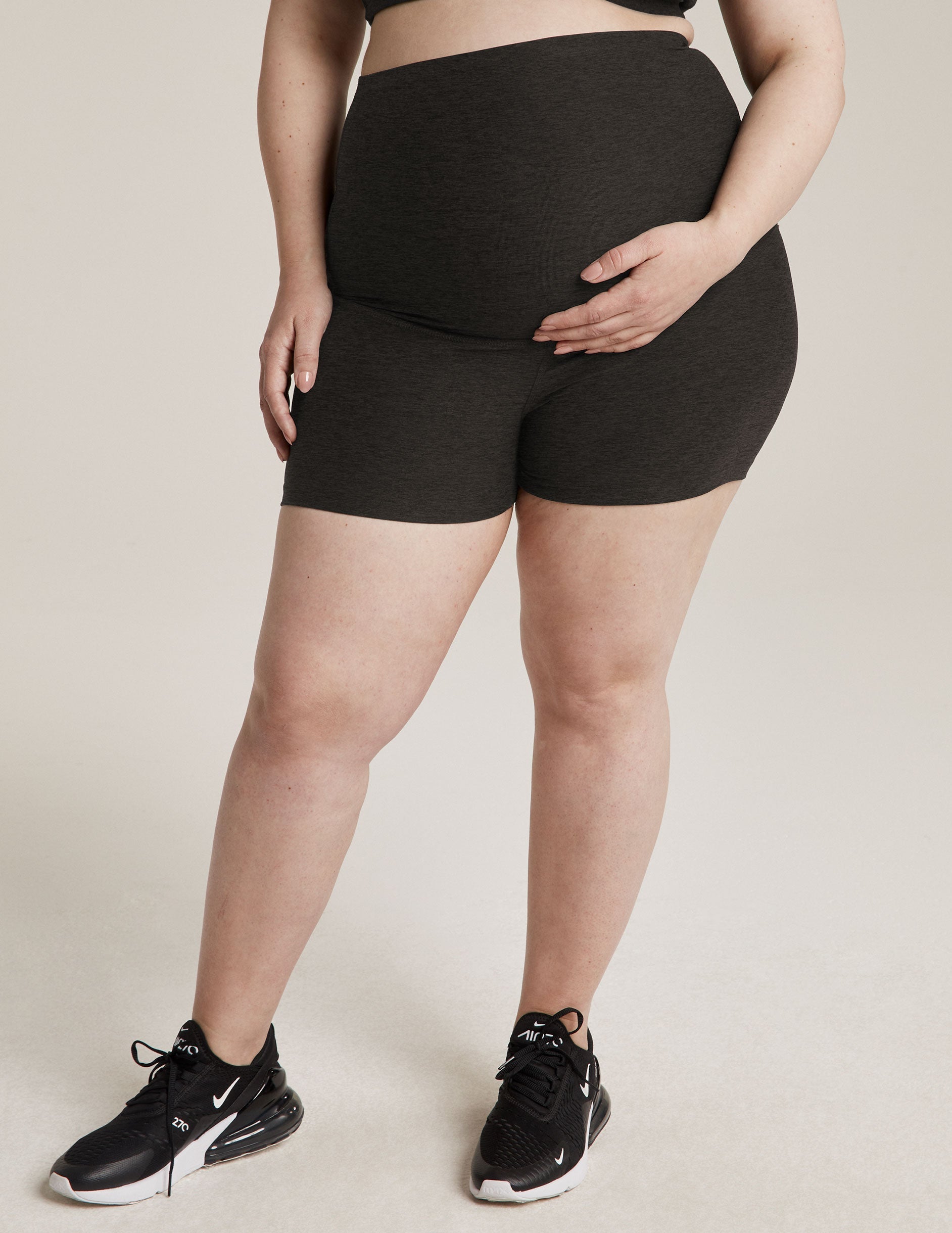black maternity biker short