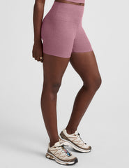 pink high-waisted 3" inseam biker shorts. 
