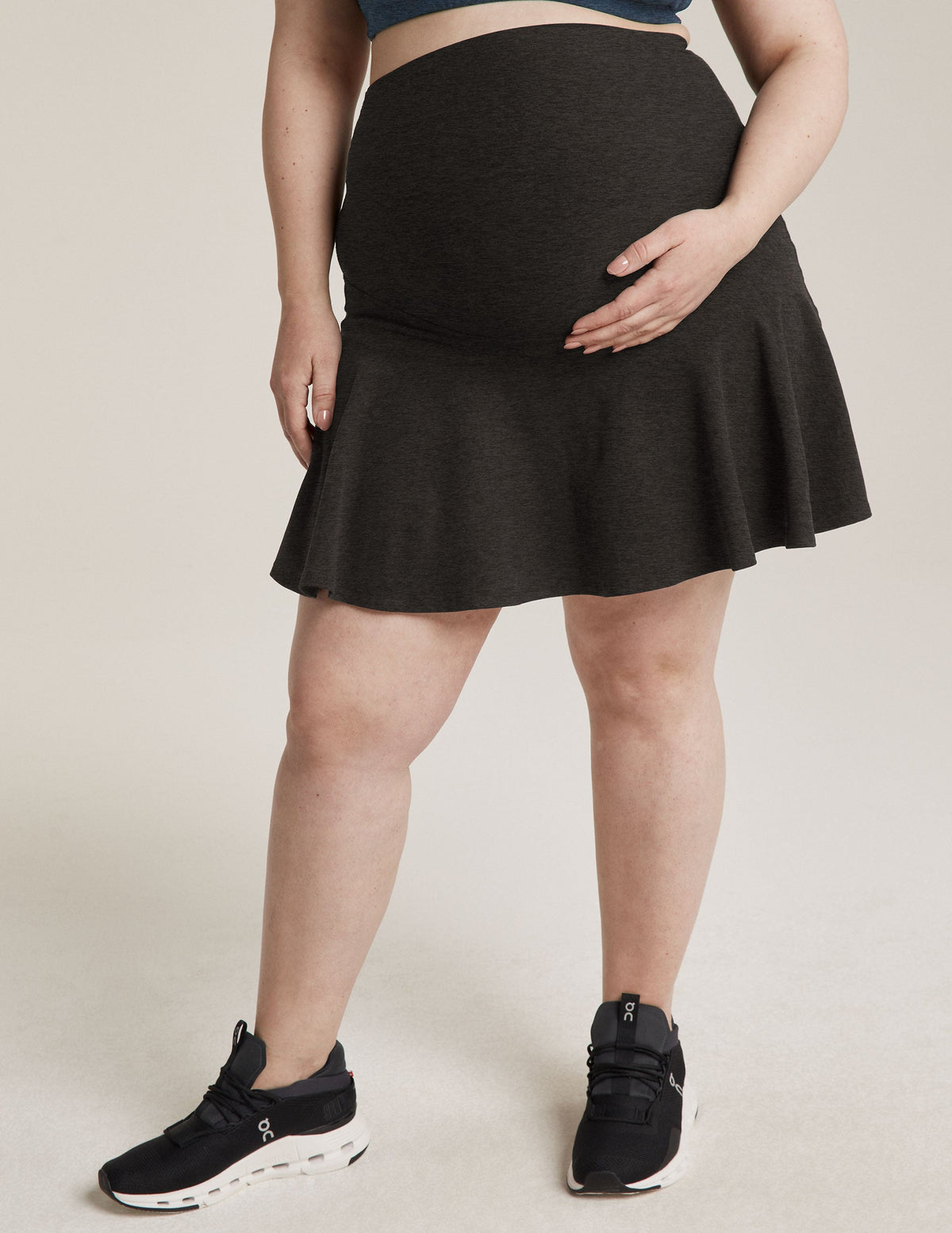 black maternity mini skirt