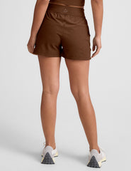 brown 3" inseam shorts with side pockets. 