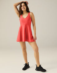 pink flare mini dress