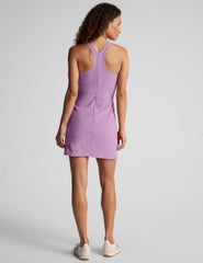 purple high-neck mini racerback athletic dress.