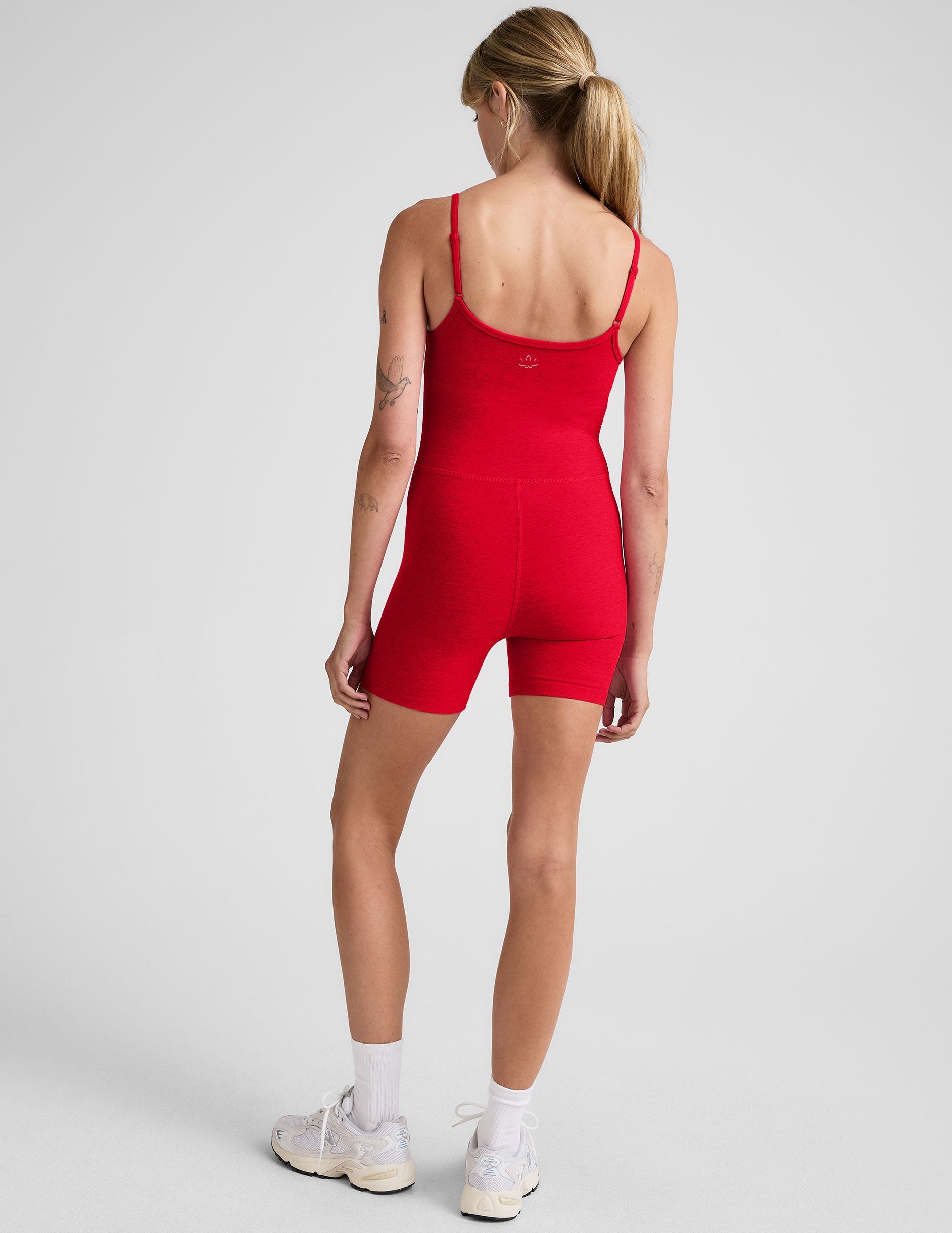 red tank biker jumpsuit.