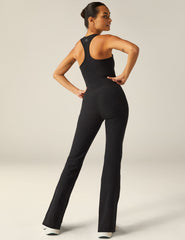 black wide leg jumpsuit