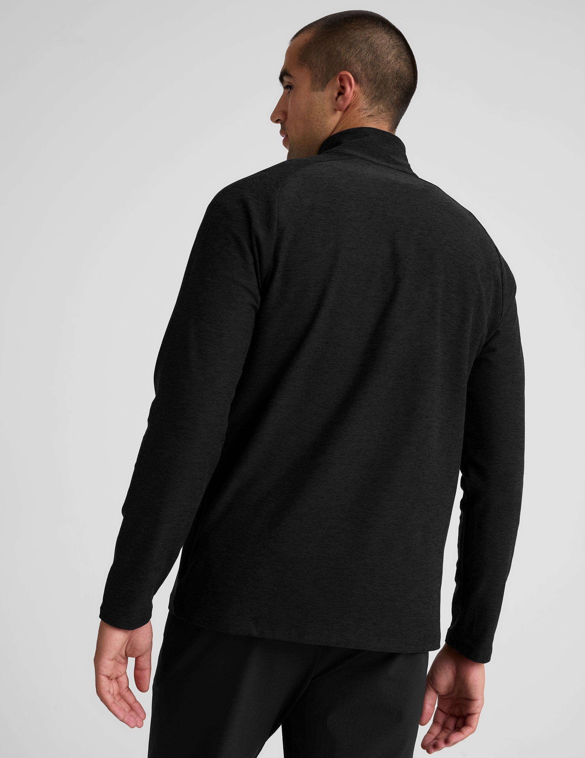 black men's quarter zip pullover.