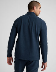 blue men's quarter zip pullover.