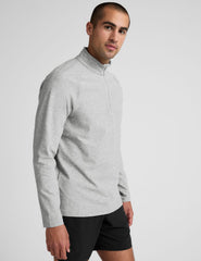 gray men's quarter zip pullover.