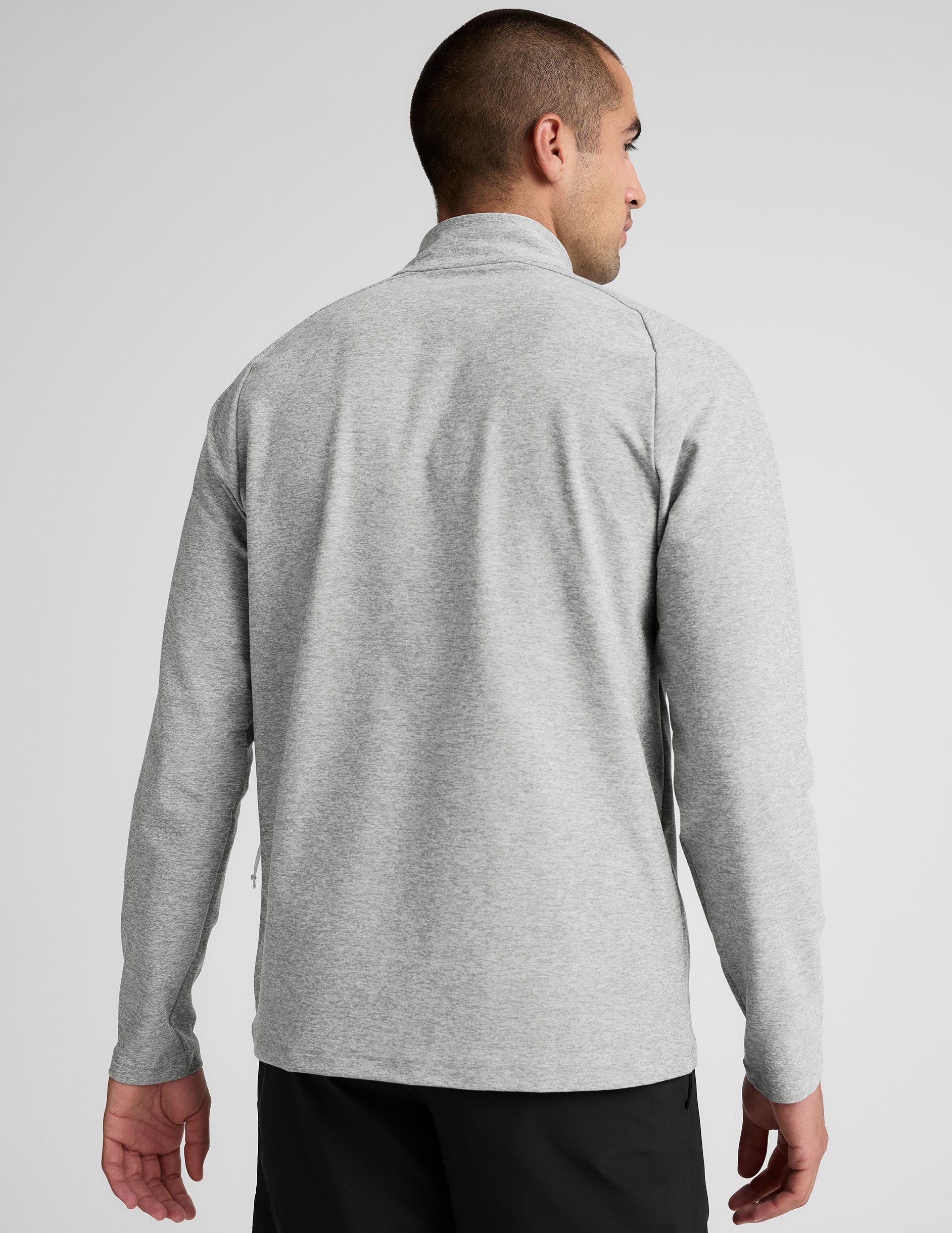 gray men's quarter zip pullover.