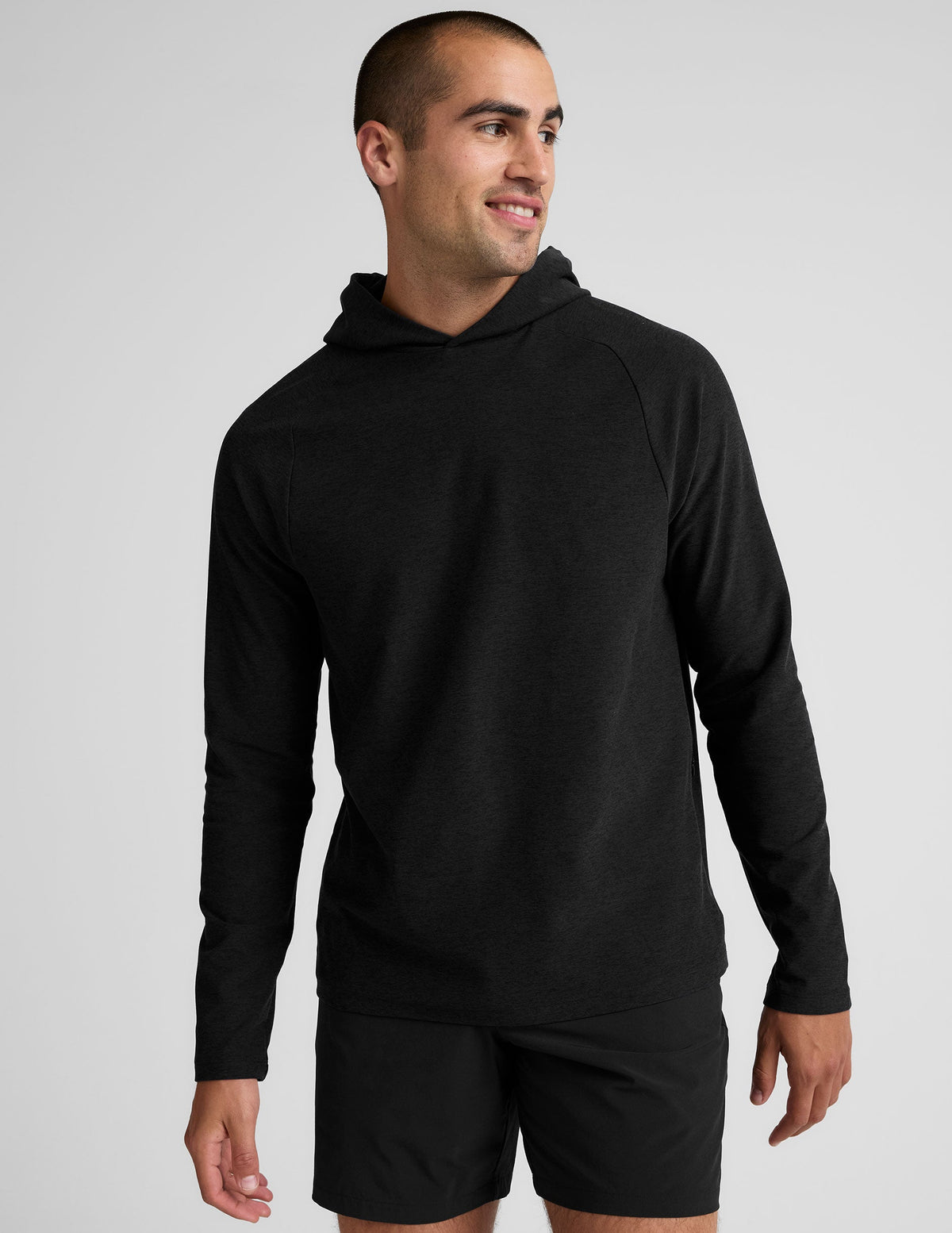 black men's hooded pullover.