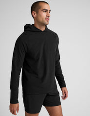 black men's hooded pullover.
