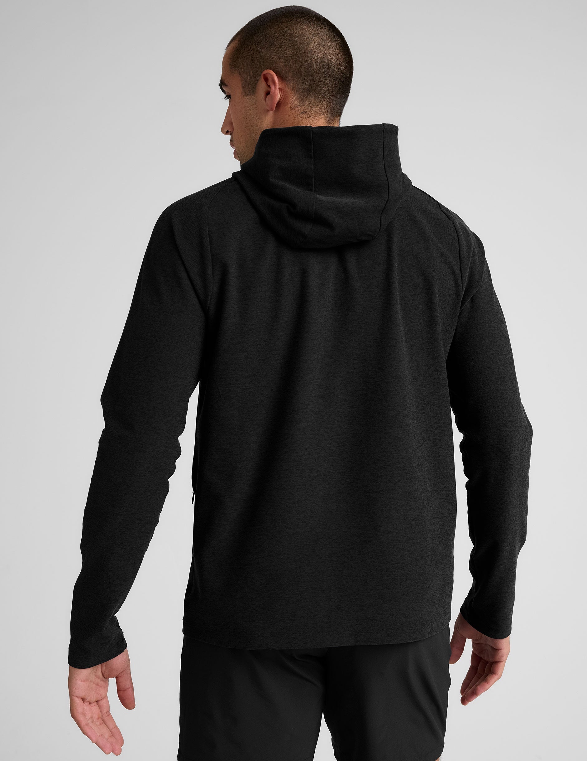 black men's hooded pullover.