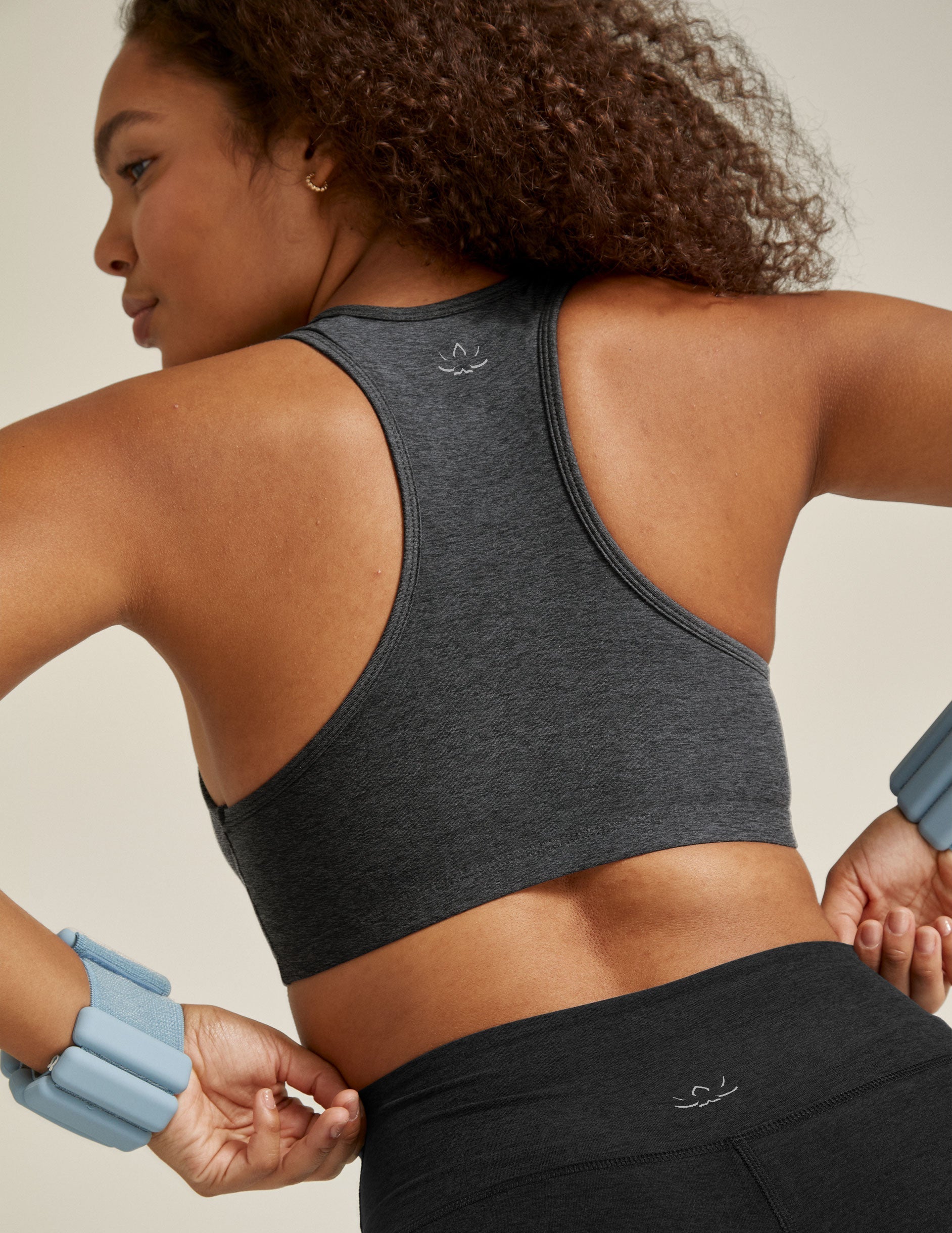 charcoal padded sports bra.