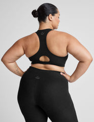 black plus size sports bra