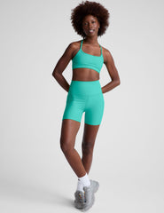 blue slim strapped racerback bra.