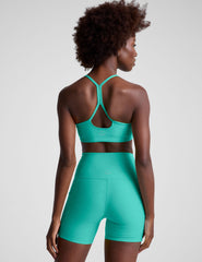 blue slim strapped racerback bra.