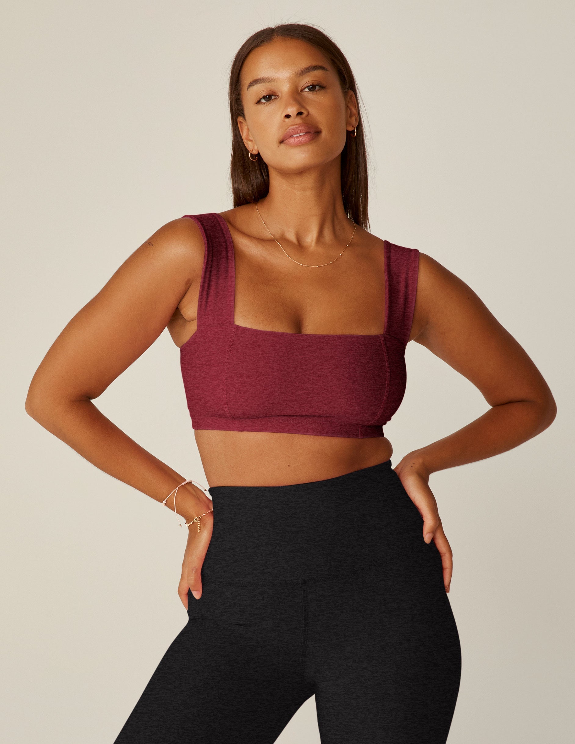 red square neck bra top.