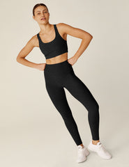 black bra top with open cross detail in back