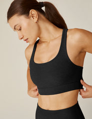 black bra top with open cross detail in back