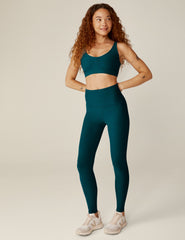 blue scoop neck spacedye bra top.