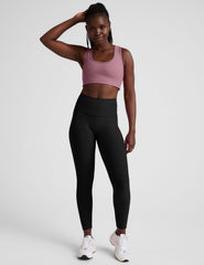 pink long line racerback bra.