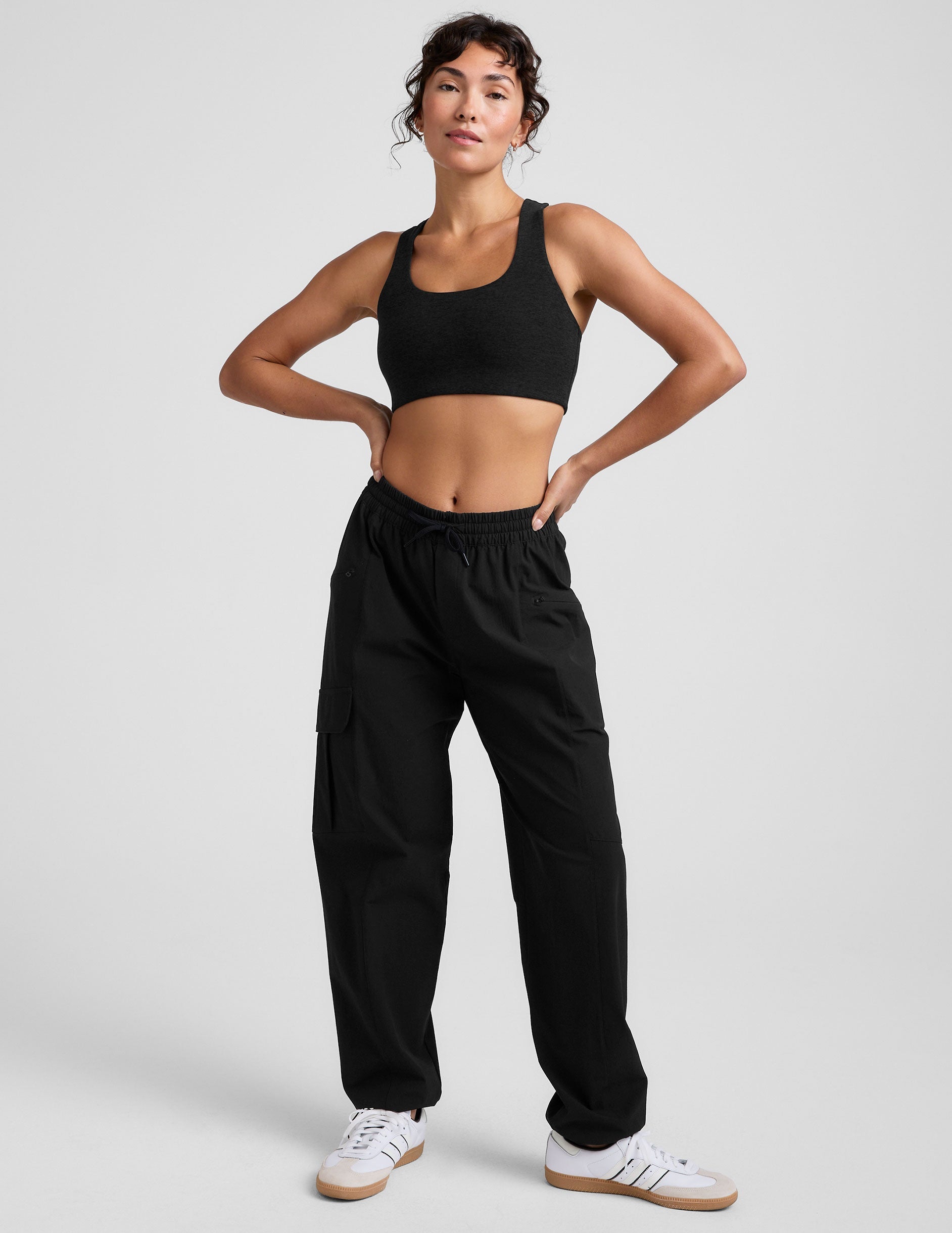 black long line racerback bra.