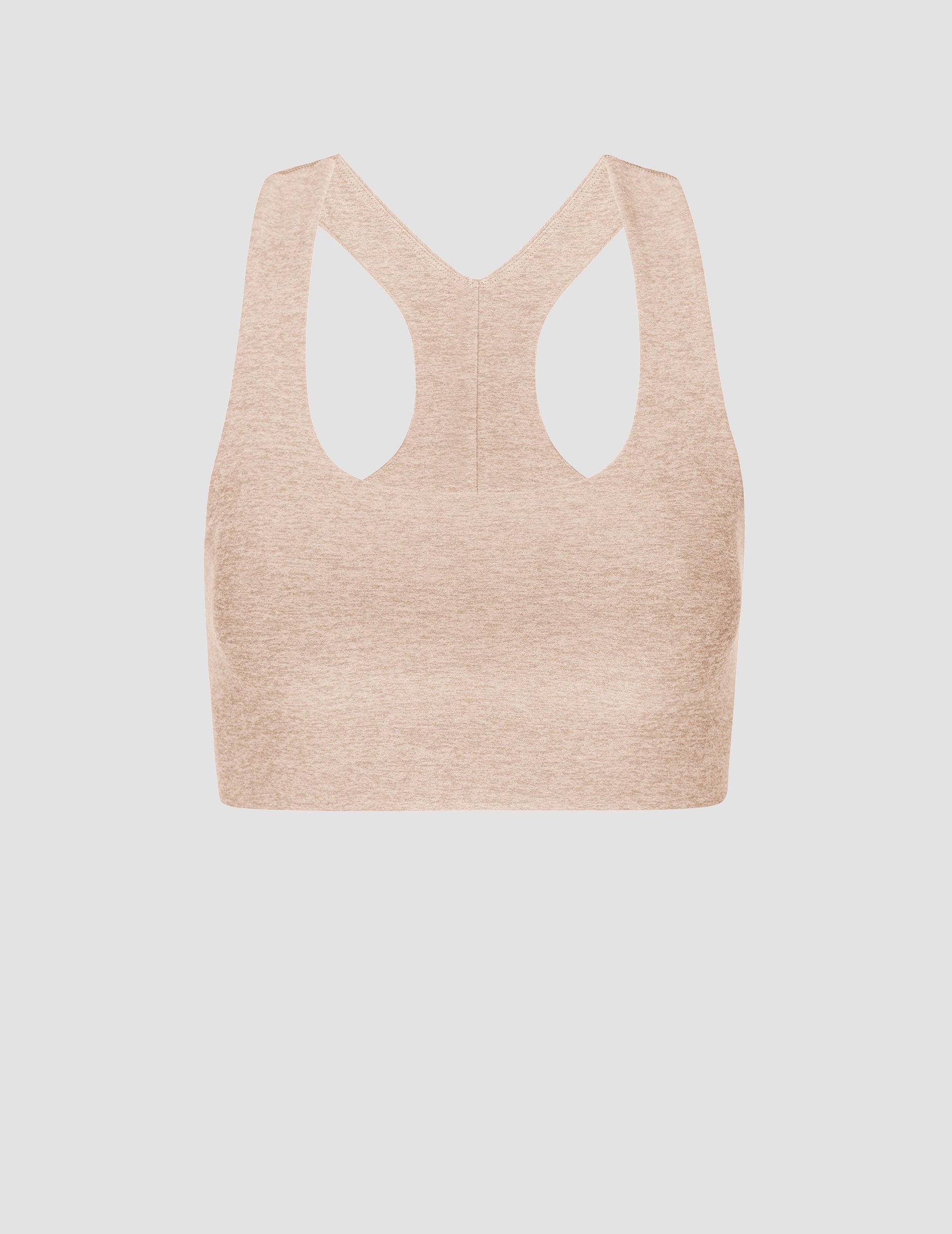 brown long line racerback bra.