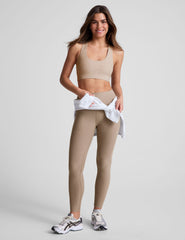 brown long line racerback bra.