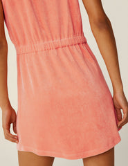 pink mini terry fabric dress.